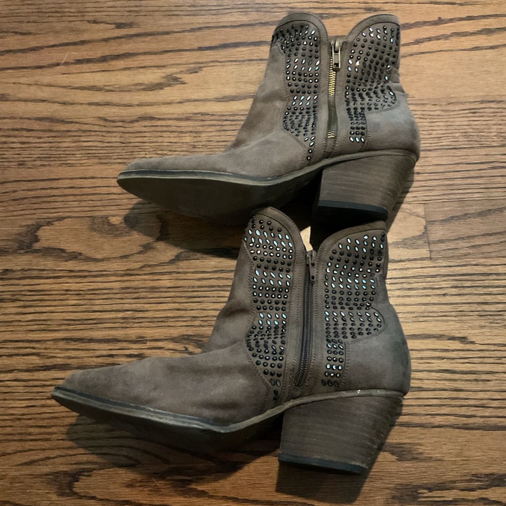MIA Taupe Studded Ankle Booties